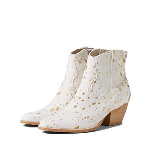 DV Dolce Vita Women's Silma Western Booties, Gold Multi Calf Hair, 7.5 - Picture 1 of 1